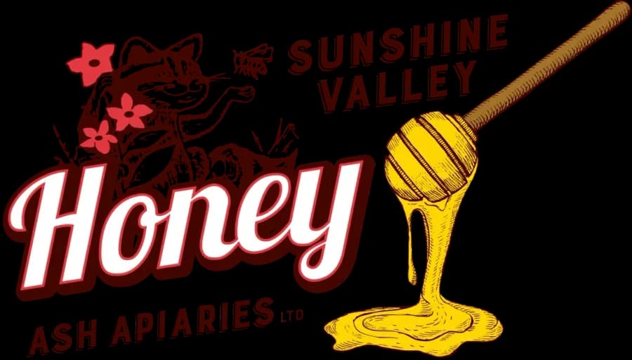 Sunshine Valley Honey logo with a honey dipper