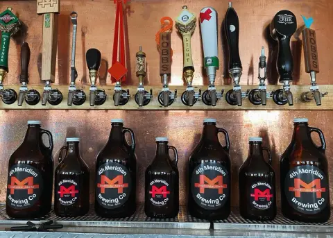 The taps at 4th Meridian Brewing