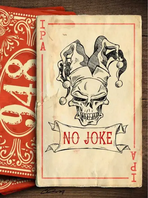The No Joke IPA label art from 948 Brewing