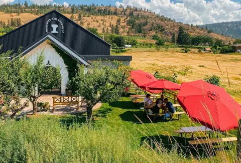 Abandoned Rail's brewery and patio on the Naramata Bench