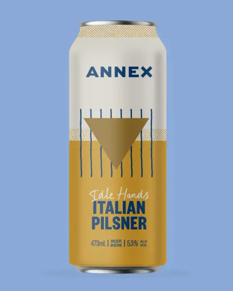 A can of Annex Idle Hands Pilsner