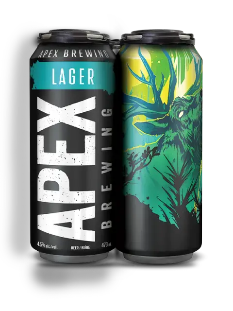 Apex Lager cans