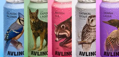 Avling cans: Classic Pilsner, Export Lager, British Ale, Oatmeal Stout and Vienna Lager