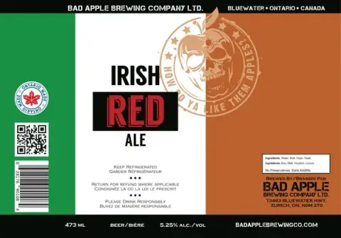 Irish Red Ale can label