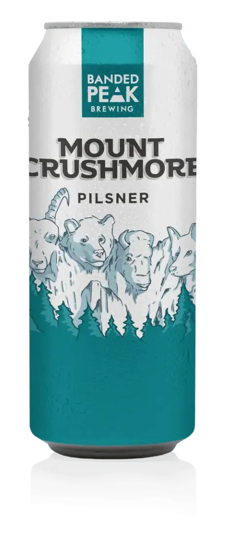 Banded Peak Mount Crushmore pilsner can