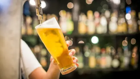 Barnone beer being drawn on draft