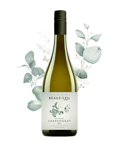 Bottle of Beausoleil 2025 Unoaked Chardonnay