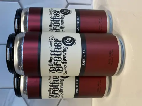 Better Brother Amber Ale tall cans