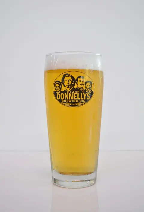 A pint of Black Donnellys Roman Line Lager