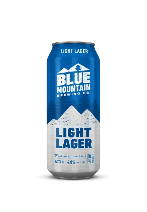 A can of Blue Mountain Light Lager