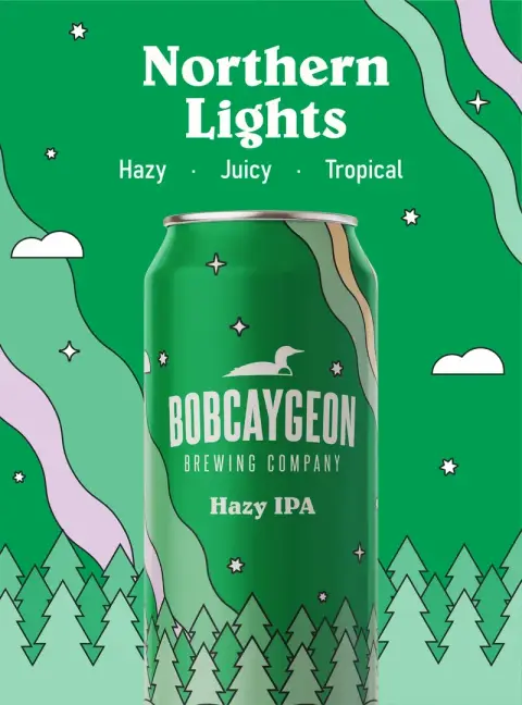 Northern Lights Hazy IPA can label