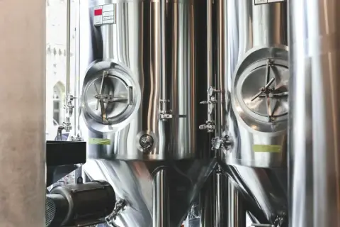 Brewing tanks at Bomber Brewing