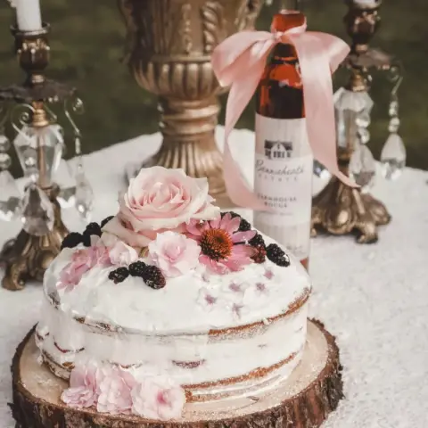 A bottle of Bonnieheath Farmhouse Dessert Rouge