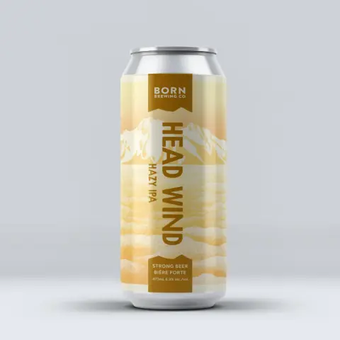 A can of Born Head Wind Hazy IPA
