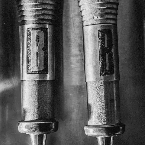 Brassneck tap handles marked with a B