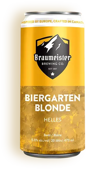 A can of Braumeister Biergarten Blonde