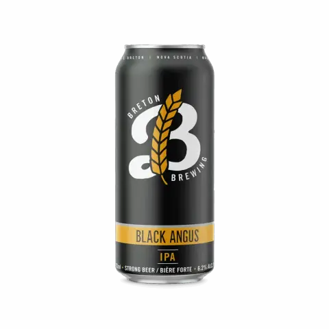 A 473 ml can of Breton Brewing Black Angus IPA