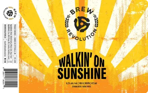 Walkin' on Sunshine NEIPA can label
