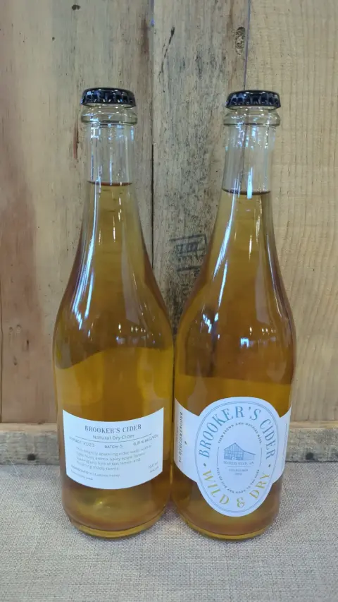 A bottle of Brooker's 2023 Batch 5 Natural Dry Cider