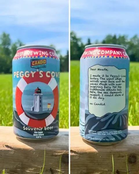 Candid Brewing Peggy's Cove souvenir beer can