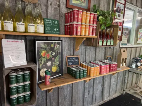 Inside the Carolinia tasting barn in Harrow