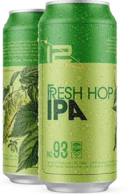 Two cans of Category 12 Fresh Hop IPA