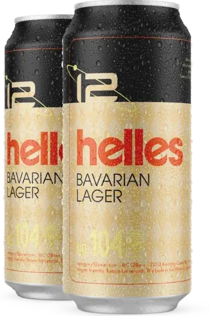 Two cans of Category 12 Helles