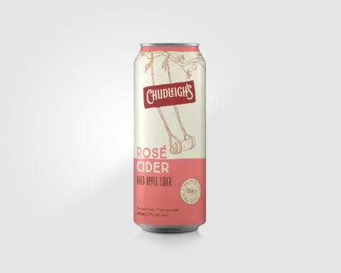 A four-pack of Chudleigh's Rosé Cider cans