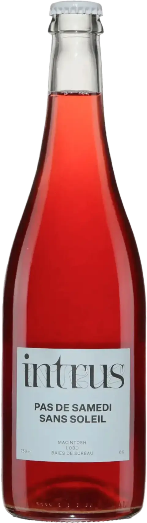 A bottle of Intrus Pas de samedi sans soleil cider