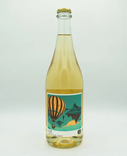 A 750 mL bottle of Le Somnambule Léger, a sparkling all-apple cider
