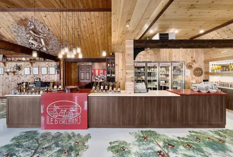 Inside the cidery at Verger Bilodeau