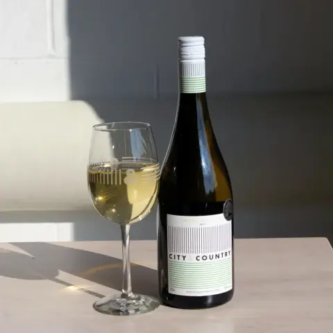 A bottle of City & Country 2018 Chardonnay