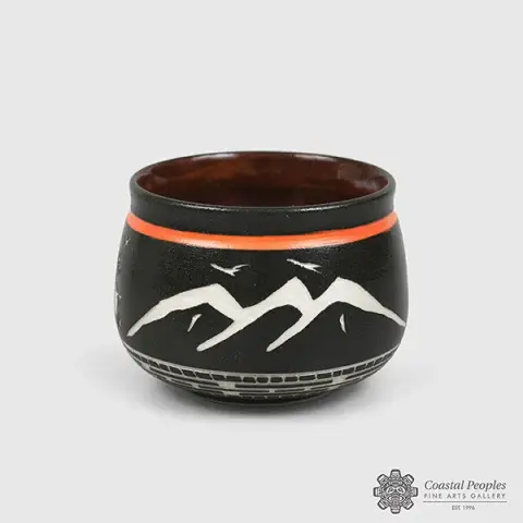 Frog & Mountains Bowl by Native Artist Patrick Leach