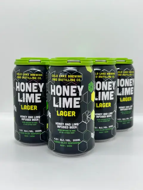 A six-pack of Cold Lake Honey Lime Lager cans