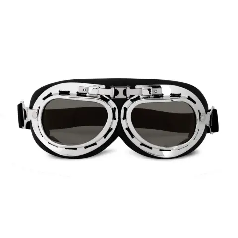 Chrome Vintage Aviator Goggles