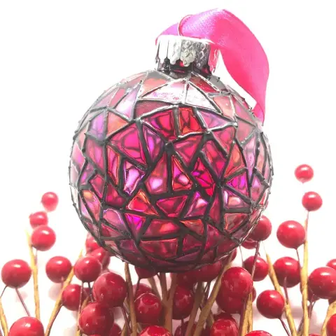 Unbreakable Christmas ornament hand painted with stained glass paint