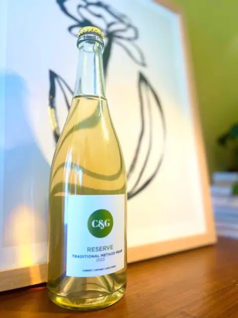 Bottle of Creek & Gully Reserve Traditional Method pear cider