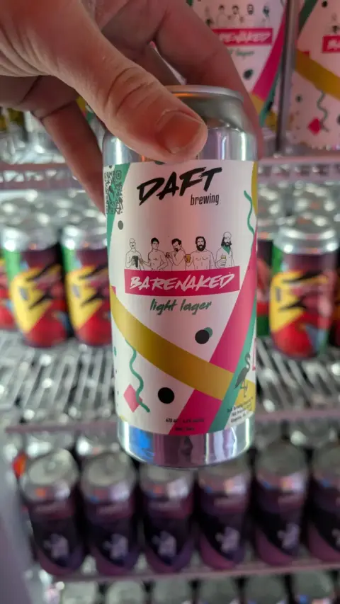 Can of Daft Brewing Barenaked light lager