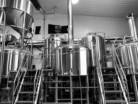 Brewhouse tanks at Dog Island Brewing