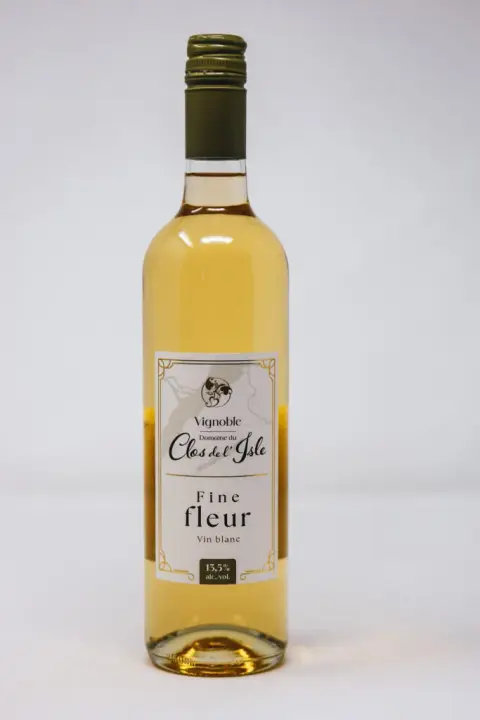 A bottle of Fine Fleur white wine