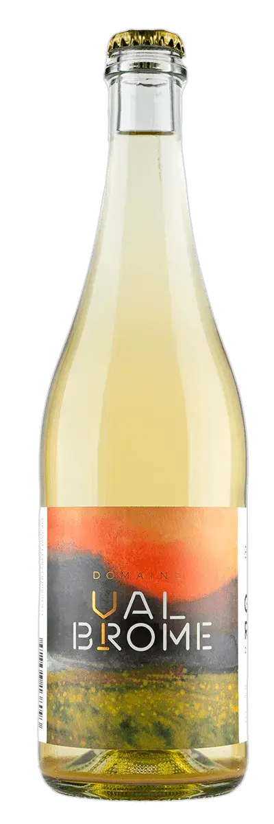 A bottle of Domaine ValBrome Golden, a sparkling Golden Russet cider