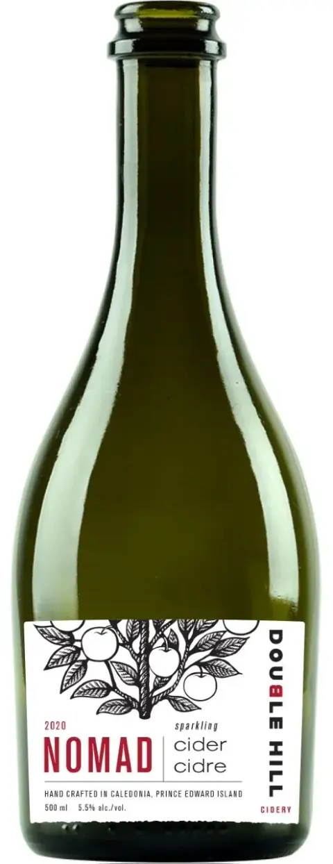 A bottle of Double Hill Nomad wild-apple cider