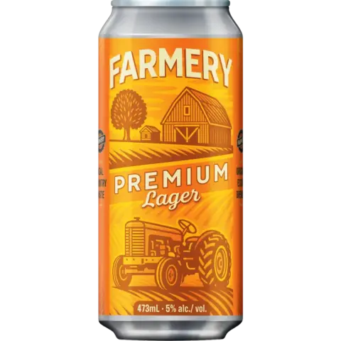A can of Farmery Premium Lager