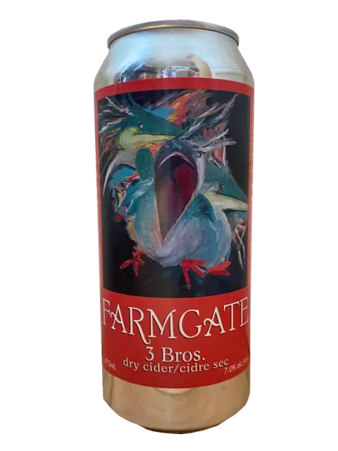 Cans of Farmgate 3 Bros Craft Cider