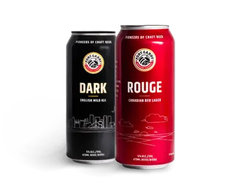 Cans of classic Fort Garry beers
