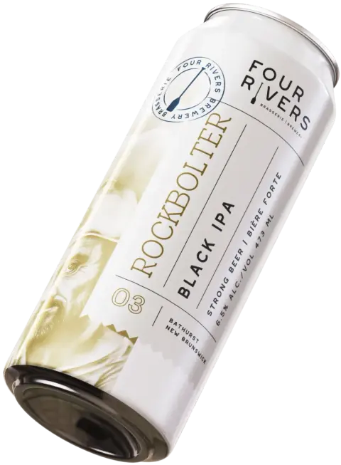 Can of Four Rivers Rockbolter black IPA