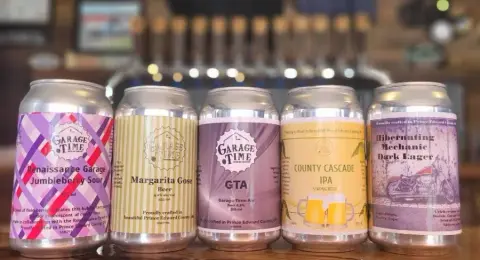 Garage Time Brewing cans