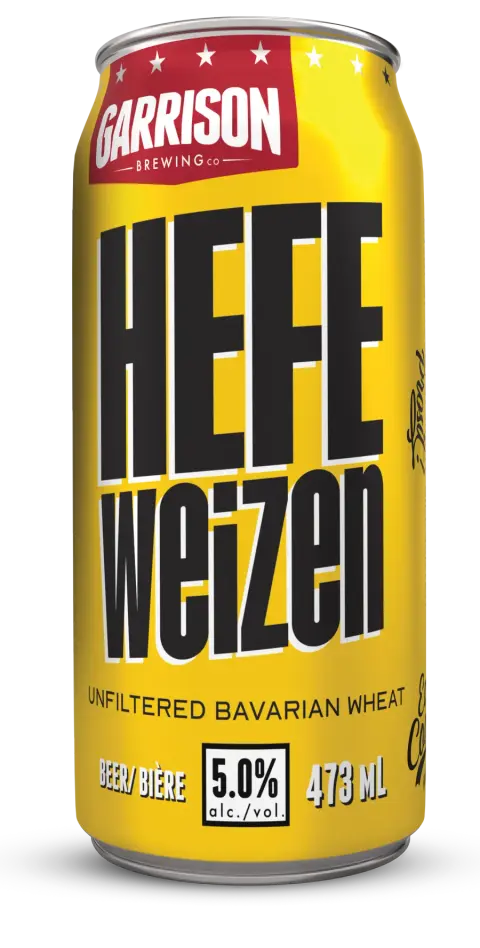A 473 ml can of Garrison Hefeweizen