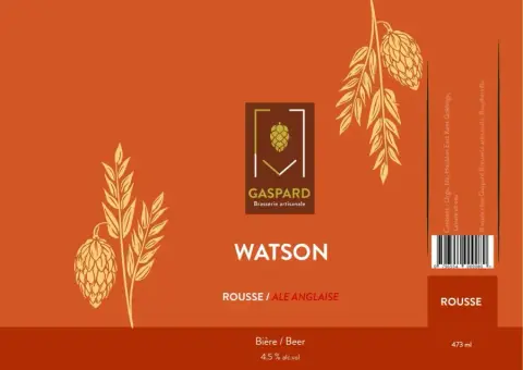 Label of Gaspard Watson red ale