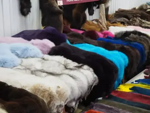 Dyed fox fur